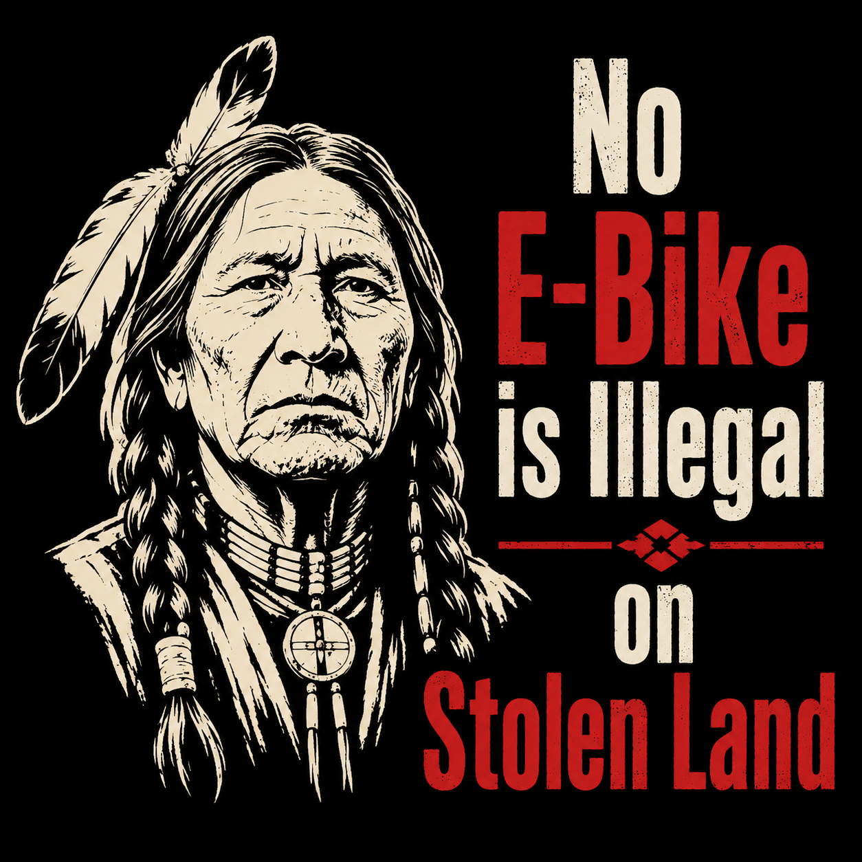 No E-Bike Is Illegal on Stolen Land Sticker