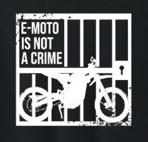 E-Moto Behind Bars Sticker